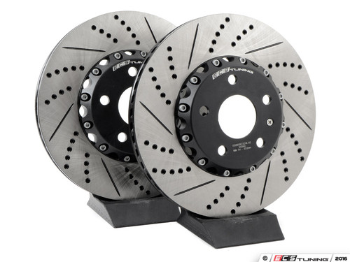 Front Cross-Drilled & Slotted 2-Piece Brake Rotors - Pair (312x25)