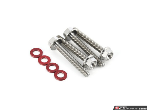 Titanium MQB Ignition Coil Hardware Kit - Set Of Four Red Titanium Washers
