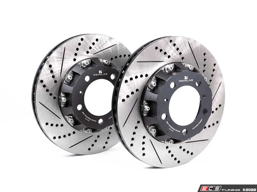 Front Drilled & Slotted 2-Piece Full Floating Brake Rotors - Pair (330x28)