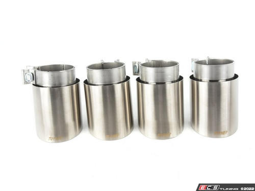 Turner 4" Double Wall Exhaust Tip W/ Brushed Stainless Finish - Set Of Four