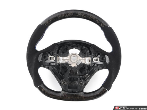 F3x ECS Custom Steering Wheel - Flat Bottom/Forged CF/Alcantara/Tri-Color Stitching