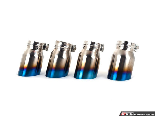 ECS "Ti.22" UNIVERSAL Exhaust Tips - 3.5" Titanium - Burnt Finish - Set of Four