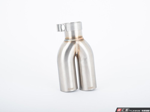 Turner Motorsport Single Wall Exhaust Tip - 2.75 Inlet - 3.0 OD - Stepped Left - Brushed Stainless