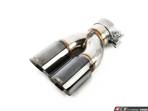 Turner Motorsport Double Wall Rolled Angle Tip - 2.75 Inlet 3.0 OD - Stepped Left - Black Chrome