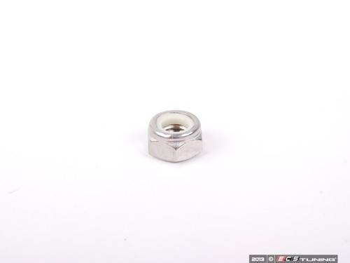 Metric 18-8 SS Nylon-Insert Hex Locknut M6 Size, 1mm Pitch, 10mm Width, 6mm Height