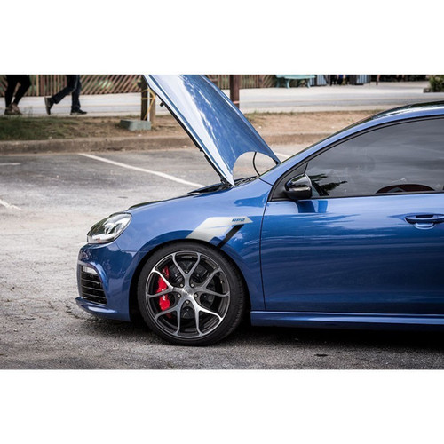 APR Sideburn Fender Decals - Silver APR Section with Black Stripe