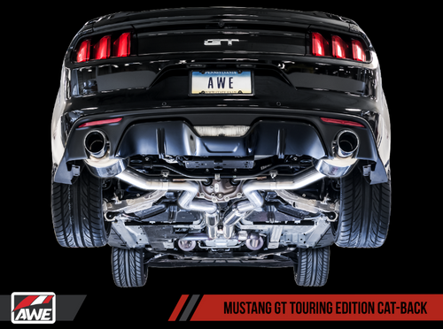 AWE S550 Mustang GT Cat-back Exhaust - Touring Edition (Chrome Silver Tips)