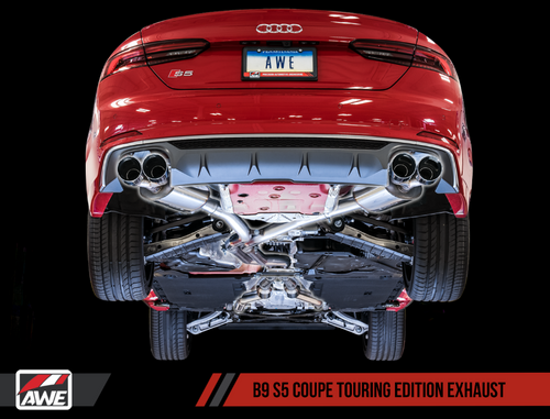 AWE Tuning Audi B9 S5 Coupe Touring Edition Exhaust (Chrome Silver 90mm Tips)