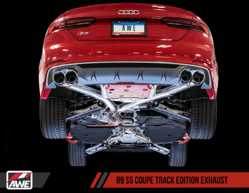 AWE Tuning Audi B9 S5 Coupe Track Edition Exhaust - Non-Resonated (Chrome Silver 102mm Tips)