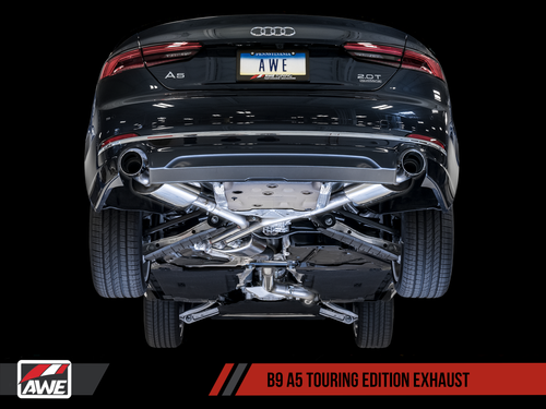 AWE Tuning B9 A5 Touring Edition Exhaust, Dual Outlet - Chrome Silver Tips (includes DP)