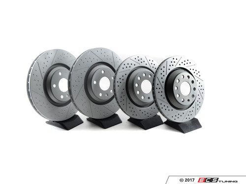 Front And Rear Drilled/Slotted Brake Rotor Kit (340x30/310x22)