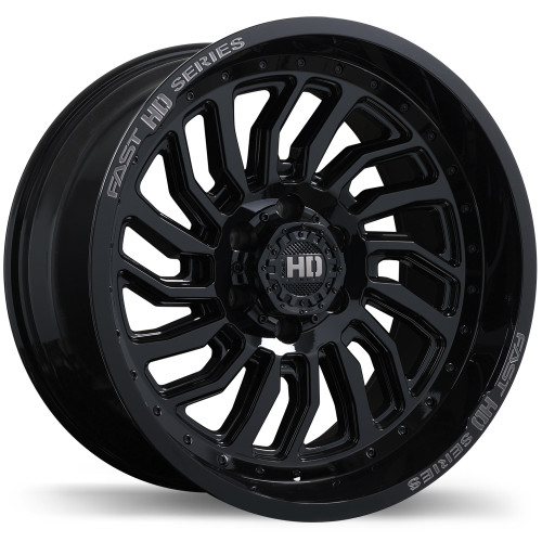 D-STRUCT 20x10.0 6x139.7mm -15 106.1mm | Gloss Black with Grey Miling Finish