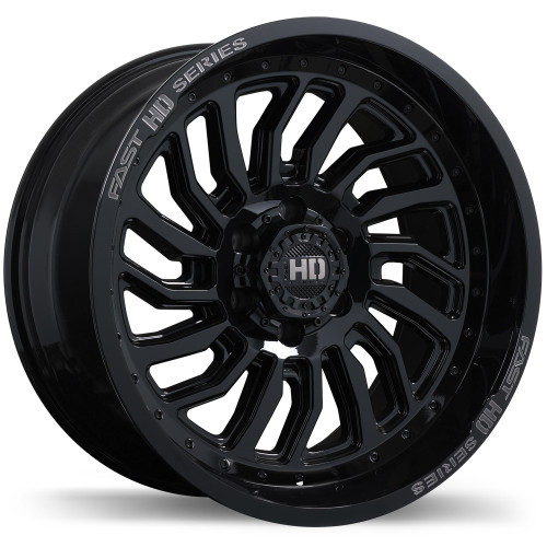D-STRUCT 20x10.0 6x139.7mm -15 78.0mm | Gloss Black with Grey Miling Finish