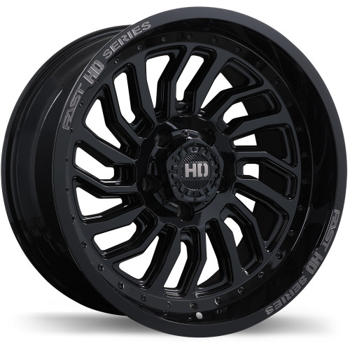 D-STRUCT 20x10.0 5x139.7mm -15 77.8mm | Gloss Black with Grey Miling Finish