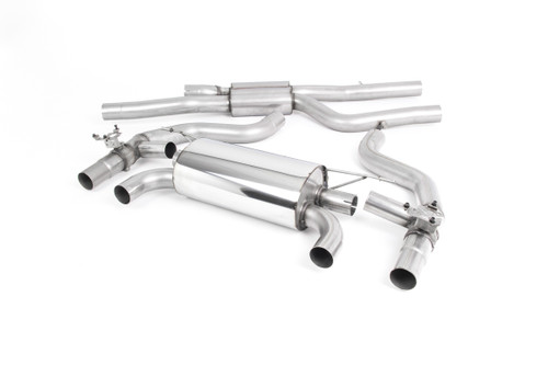 Milltek Sport GPF/OPF Back System with Quad Jet-90 Carbon Fibre Tips - Race (Louder)
