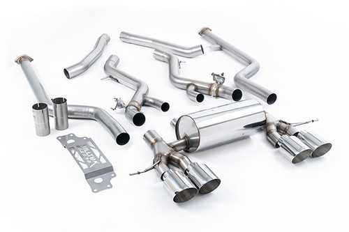 Milltek Non Resonated Cat-Back with GT-115 Polished Trims (Removes Secondary Cats)