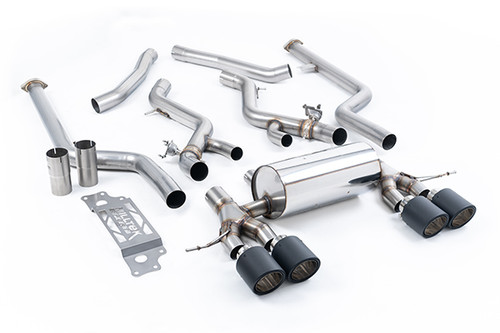 Milltek Non Resonated Cat-Back with JET-115 Carbon Trims (Removes Secondary Cats)