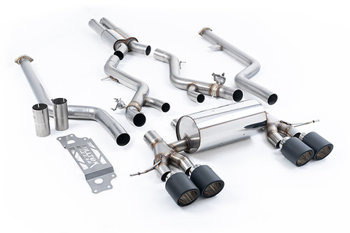 Milltek Resonated Cat-Back with JET-115 Carbon Trims (Removes Secondary Cats)