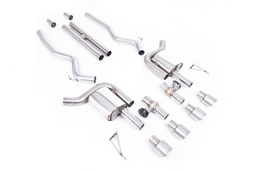 Milltek Active Valved Cat Back with H Pipe and Brushed Titanium Tips