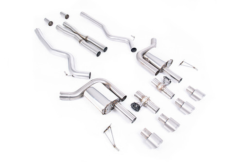 Milltek Active Valved Cat Back with X Pipe and Brushed Titanium Tips