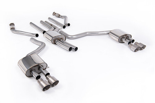 Milltek Resonated Cat Back with Brushed Titanium Trims