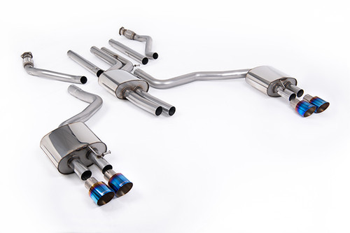 Milltek Resonated Cat Back with Burnt Titanium Trims