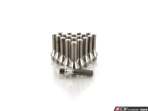 Titanium Conical Seat Wheel Bolt - 12x1.5x40mm - Set Of 20
