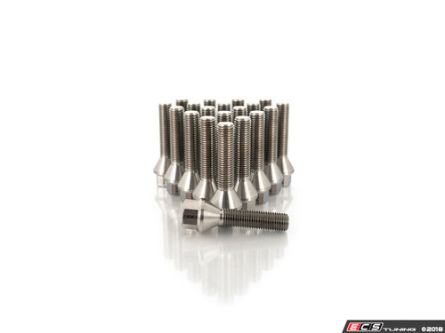 Titanium Conical Seat Wheel Bolt - 14x1.25x50mm - Set Of 20
