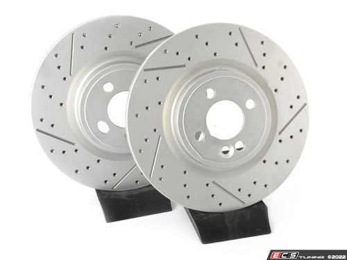 Front V5 Drilled & Slotted Brake Rotors - Set (316x22)