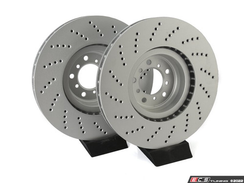 Front V5 Drilled Brake Rotors - Set (374x36)