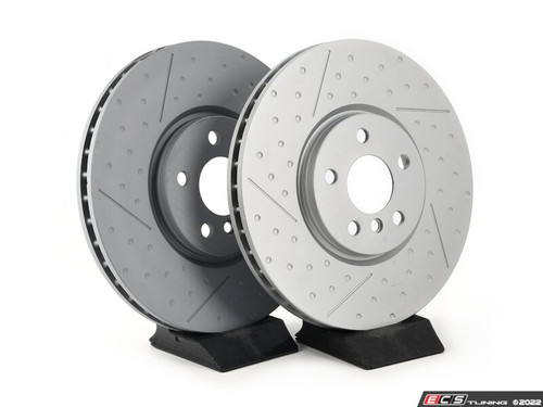Front V5 Dimpled & Slotted Brake Rotors - Set (335x30)