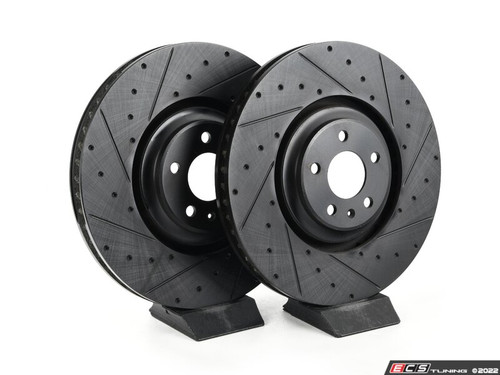 Front V5 Dimpled & Slotted Brake Rotors - Set (380x36)