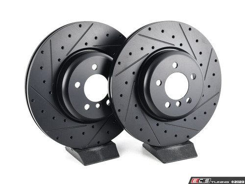 Front V5 Drilled & Slotted Brake Rotors - Set (370x30)