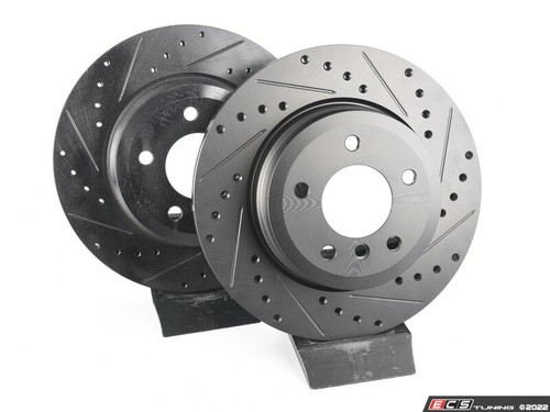 Rear V5 Drilled & Slotted Brake Rotors - Set (324x22)