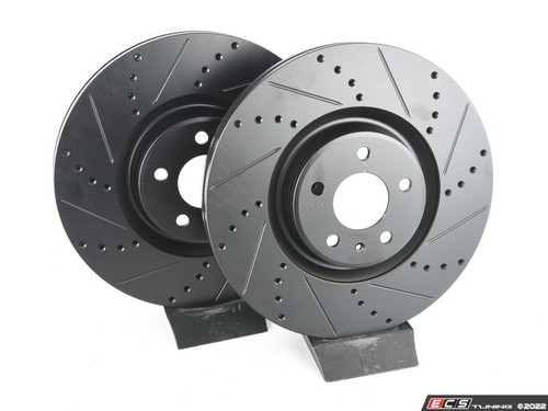 Front V5 Drilled & Slotted Brake Rotors - Set (356x34)