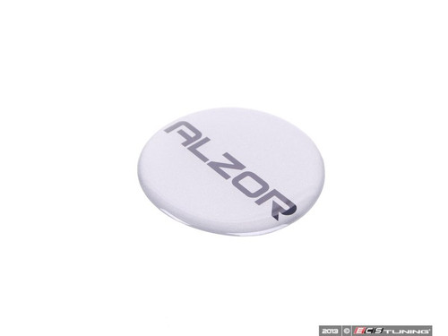 Alzor Center Cap Sticker - 54.5mm - Black Logo On Silver- Priced Each