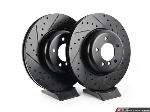 Front V5 Drilled & Slotted Brake Rotors - Set (348x30) - ES4669145