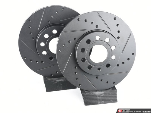 Front V5 Drilled & Slotted Brake Rotors - Set (288x25) - ES4668308