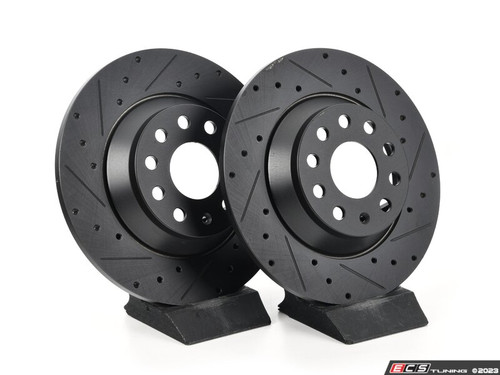 Rear V5 Drilled & Slotted Brake Rotors - Set (300x12) - ES4668388
