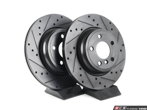 Rear V5 Drilled & Slotted Brake Rotors - Set (330x20) - ES4668917