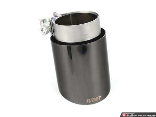 Turner 4" Universal Double Wall Exhaust Tip W/ Polished Black Chrome Finish - ES4464689