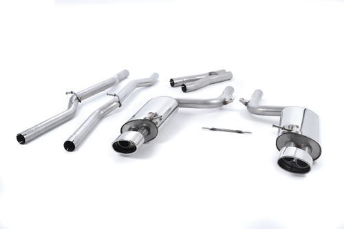 Milltek Cat Back Non Resonated Exhaust - Excluding Exhaust Valves - Polished Oval Tips - RS4 B7 4.2 V8