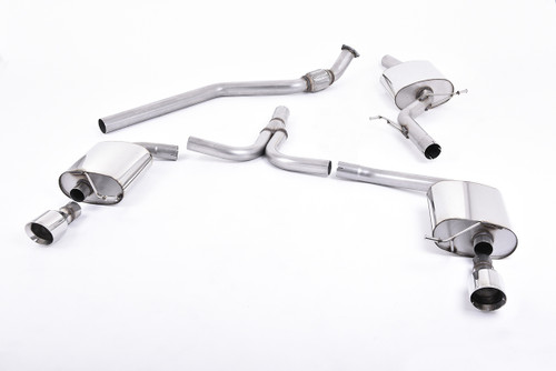 Milltek Resonated - Dual Outlet - Polished Tips - B8 A4 2.0T - Manual Transmission