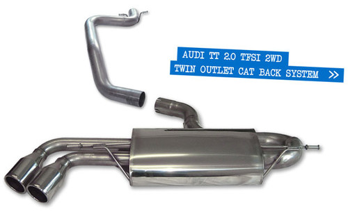 Milltek Cat Back - Polished Twin 90mm Jet Tips - MK2 TT 2.0T 2WD