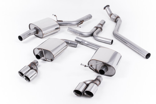 Milltek Quad Outlet Cat Back - A5 Coupe / Cabriolet / Sportback 2.0T 2WD and quattro (see notes for transmission options)