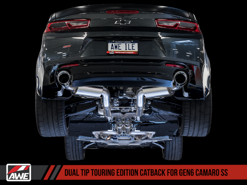 AWE Touring Edition Catback Exhaust for Gen6 Camaro SS - Resonated - Chrome Silver Tips (Dual Outlet)