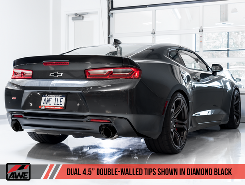 AWE Touring Edition Catback Exhaust for Gen6 Camaro SS - Resonated - Diamond Black Tips (Dual Outlet)