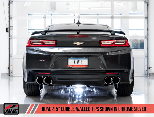 AWE Touring Edition Axleback Exhaust for Gen6 Camaro SS / ZL1 - Diamond Black Tips (Quad Outlet)