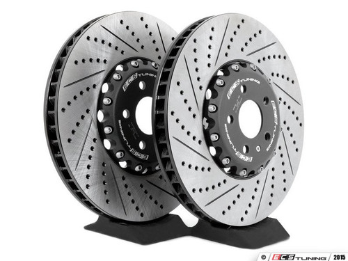 Front Cross Drilled & Slotted 2-Piece Brake Rotors - Pair (380x38)