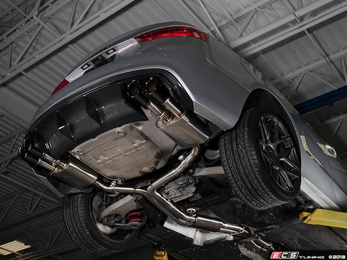 Audi B8/8.5 S5 Valved Cat-Back Exhaust - Resonated With 4" Black Chrome Swivel Tips